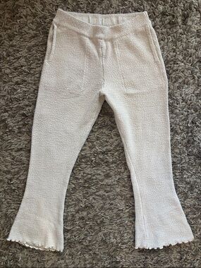 Free People Beach Cream Textured Knit Flare Pants